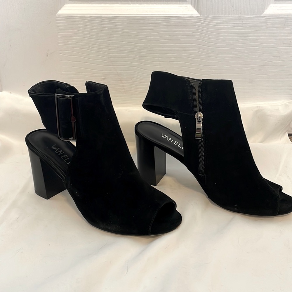 Vaneli - open toed heels - suede black